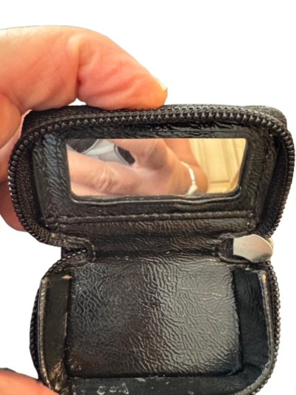 Vintage Coach Mini Logo Jacquard Zip Around with Mirror case - Picture 4 of 8